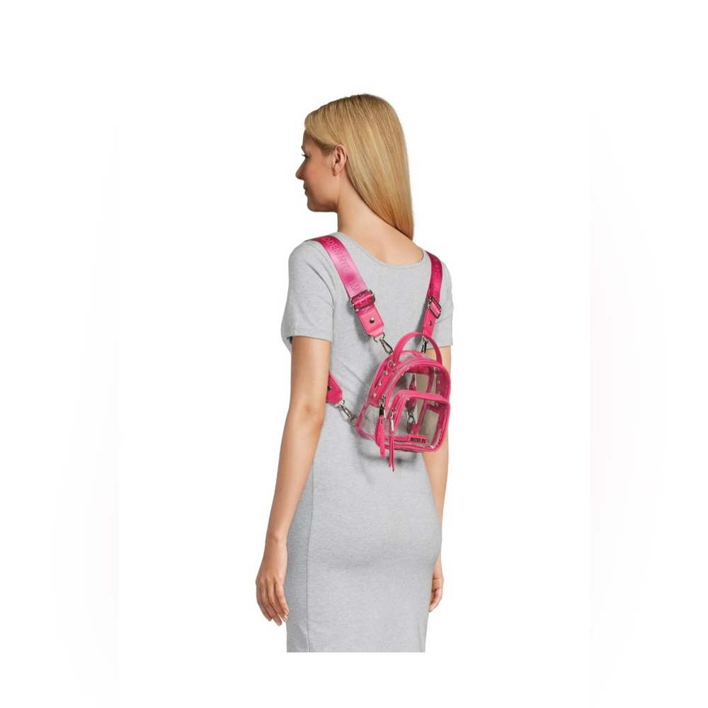 Madden NYC Clear Mini Convertible Backpack Fuchsia NWT - Picture 5 of 10
